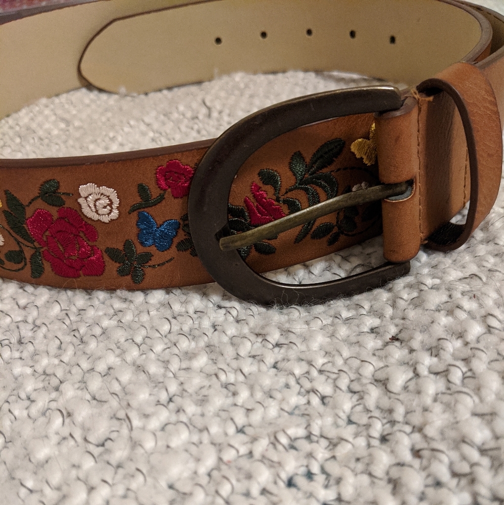 Floral Brown Belt